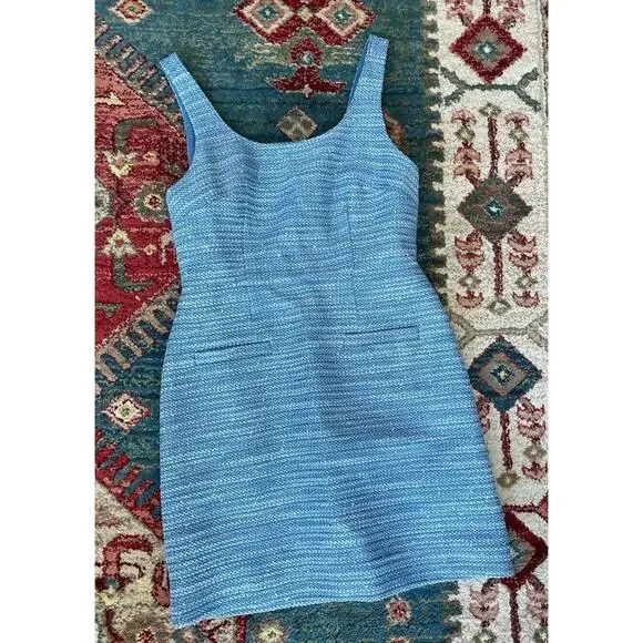 J. Crew Louisa Tweed Lady Jacket blazer + Blue Sequin Dress Size 4 6 - Picture 12 of 15